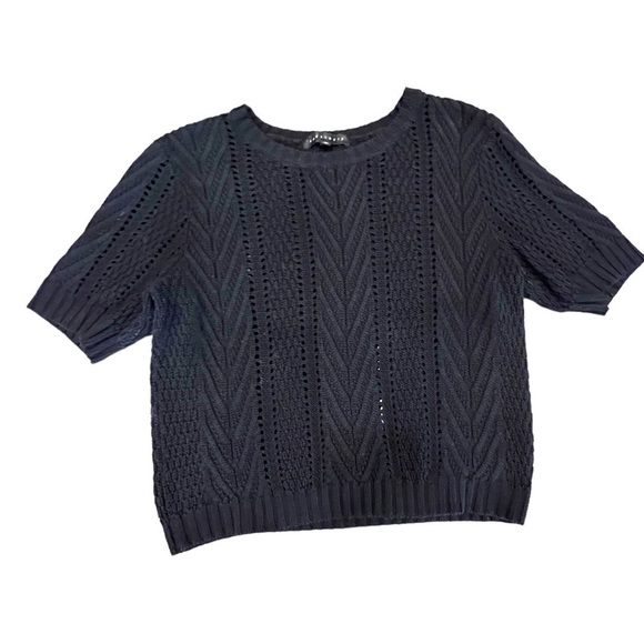 SANCTUARY Open Stitch Crewneck Black Sweater, Size Medium - Picture 14 of 14